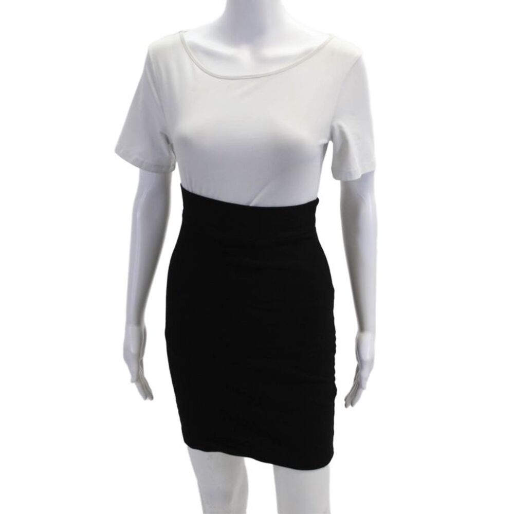 Ounce Womens Black Bodycon Pencil Skirt Hook & Eye Mini Size S